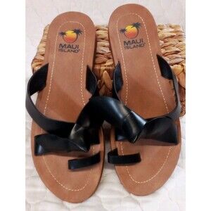 Women's Brown / Black Maui‎ Island Sandals Size 8M